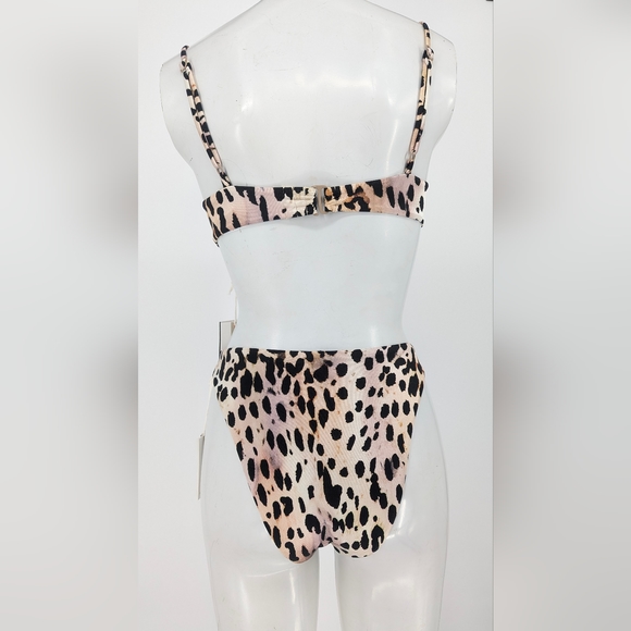 GOOD AMERICAN Rose Cheetah Bikini Size 1 - Picture 2 of 7